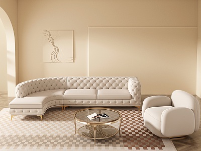 Modern Leather Large Sofa model