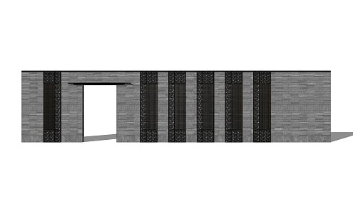 New Chinese-style Enclosure Wall Landscape Wall 3d model