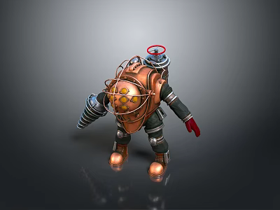 Wetsuit Retro Mechanical Sci-Fi Brown Metal Helmet Safety Helmet Activity Helmet Safety Helmet 3d model