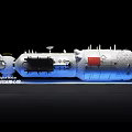 Space Station Core Module Detailed Structure With Technical Equipment And Design