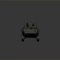 Green Wheeled Tank With Turret Cannon And Modern Military Design