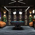 Modern Billiard Room Interior Design With Pool Table Lighting Seating And Plants