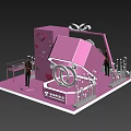 Decorative Pink Kimberlite Diamond DP Display Setup With Diamond Elements And Lighting 3d model