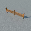 Wooden Fence with Woven Design Panels and Vertical Posts for Outdoor Garden Use
