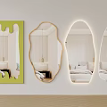 Modern Decorative Mirrors With Unique Shapes For Home Interior Design 3d model