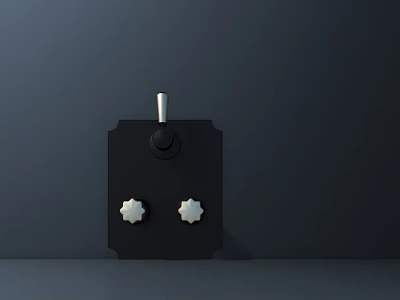 Black Bathroom Sink With Silver Faucet And Two White Knobs Design 3d model