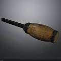 Classic Old-Fashioned Screwdriver With Wooden Handle And Worn Metal Shaft
