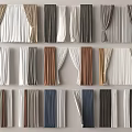 Window Curtains In Various Styles With Different Colors And Fabric Textures 3d model