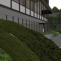 High Rise Residential Complex Planning With Central Courtyard And Entrance Area