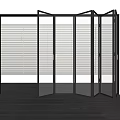 Sleek Modern Folding Doors With Glass Panels And Blinds Design For Interior Space Partition