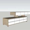 Modern Office Desk With Drawers And Upper Shelves For Workspace Design