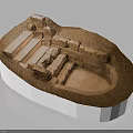 Ancient Stone Ruins Model With Steps Walls And Archaeological Site Features 3d model