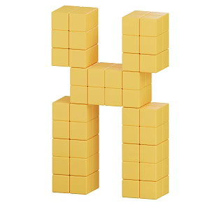 Modern English Letter Building Blocks 3d model