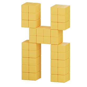 Modern English Letter Building Blocks 3d model