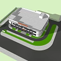 Worldwide Petroleum Modern Building With White Exterior Large Windows Lawn And Trees