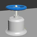 Adjustable Industrial Equipment Control Knob With Blue Top And Silver Base