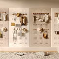Minimalist Pegboard Wall Decor Hanging Hats Clothes Bags And Small Items For Home Storage