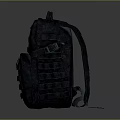 Rugged Dark Tactical Backpack With Multiple Straps Utility Pockets And Durable Design 3d model