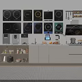 Modern Kitchen Appliances Setup With Multiple Induction Cooktops And Cabinets 3d model