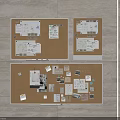 Decorative Cork Board With Various Notes Photos And Stickers On Wall