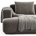 Light and Gray Sectional Sofa With Soft Pillows And Cozy Throw Blankets