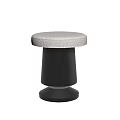 Modern Design Stools With White And Brown Upholstered Seats And Black Bases
