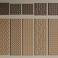 Various Textured Wall Panels with Diverse Design Patterns in Brown Tones 3d model