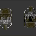 Green Spacecraft Lander Modules With Metal Landing Gear And Structural Components