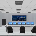 Black Server Racks Arranged In Modern Data Center Room With Ceiling Lights 3d model
