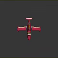 Pink Biplane Model With Propeller Yellow Cockpit And Striped Tail For Space Aviation