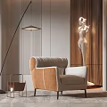 Modern single sofa single chair combination 3d model