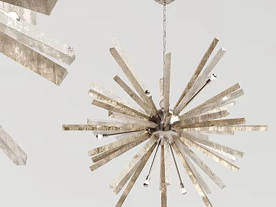 Modern Crystal Chandelier With Starburst Design And Silver Metal Frame Details 3d model