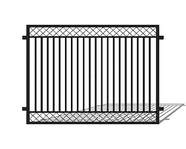 Modern gate wrought iron gate 3d model