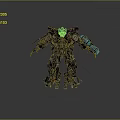 Detailed Mechanical Robot Figure With Metallic Armor And Weapon Attachments 3d model