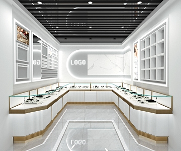 Modern Jewelry Store Silver 3d model