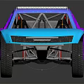 Custom Off Road Truck With Blue Purple Gradient Starry Exterior And Spare Tire