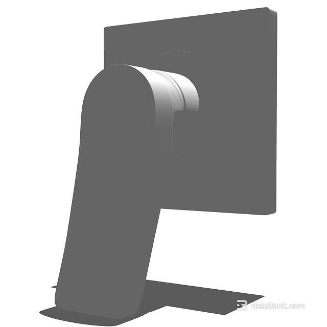 Modern Curved Metal Faucet Design For Contemporary Bathroom And Kitchen 3d model 