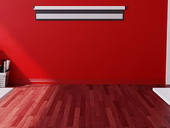 Modern Projection Curtain Red Art 3d model