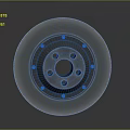 High Performance Metallic Brake Disc With Slotted Design And Vented Holes 3d model