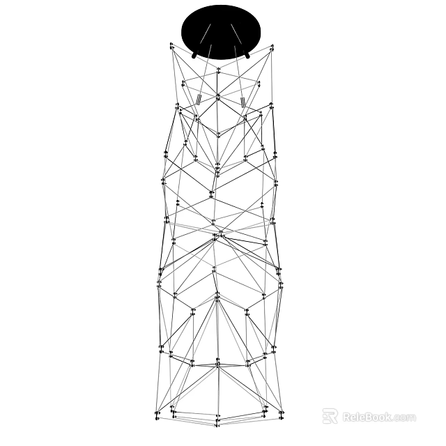 Modern Abstract Chandelier Design With Point And Line Connected Geometric Structure 3d model 