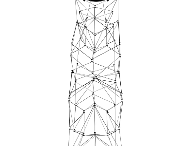 Modern Abstract Chandelier Design With Point And Line Connected Geometric Structure 3d model