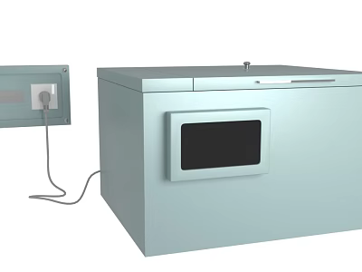 Light Blue Medical Device Unit With Display Window And Connected Power Control Unit Laboratory Use 3d model