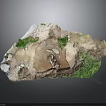 Realistic 3D Terrain Model Featuring Rocky Outcrops Green Grass Patches And Dirt Surfaces