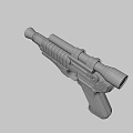 Futuristic Tactical Gun With Scope Wooden Grip And Metal Barrel Design
