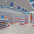 Commercial Pharmacy Exterior With Opening Promotion Discount Activities And Customers Waiting At Entrance