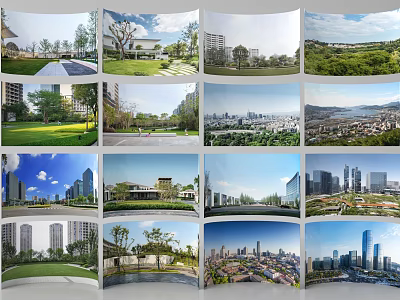 Aerial Planning of Urban Cityscape Featuring Green Spaces Modern Architecture and Parks 3d model