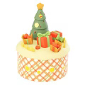 Birthday Cake Christmas Cake Christmas Elements Christmas Tree Gifts 3d model