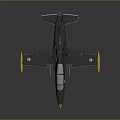 Military Aircraft Weapon With Gray Fuselage Yellow Wing Tips Cockpit And Emblems