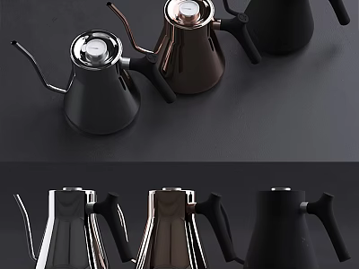 Modern Design Stainless Steel Kettles In Black Brown Colors For Kitchen Use 3d model