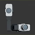 Vintage Blue And White Projector Equipment With Classic Lens And Body Design